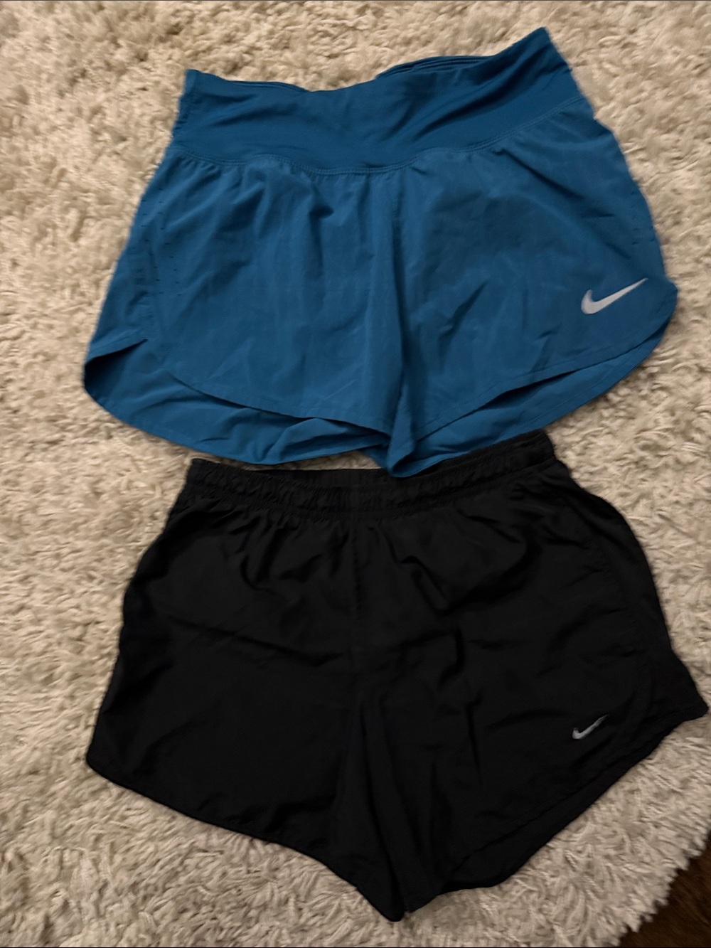 Set of 2 - Nike Women's Blue and Black Athletic Running Shorts